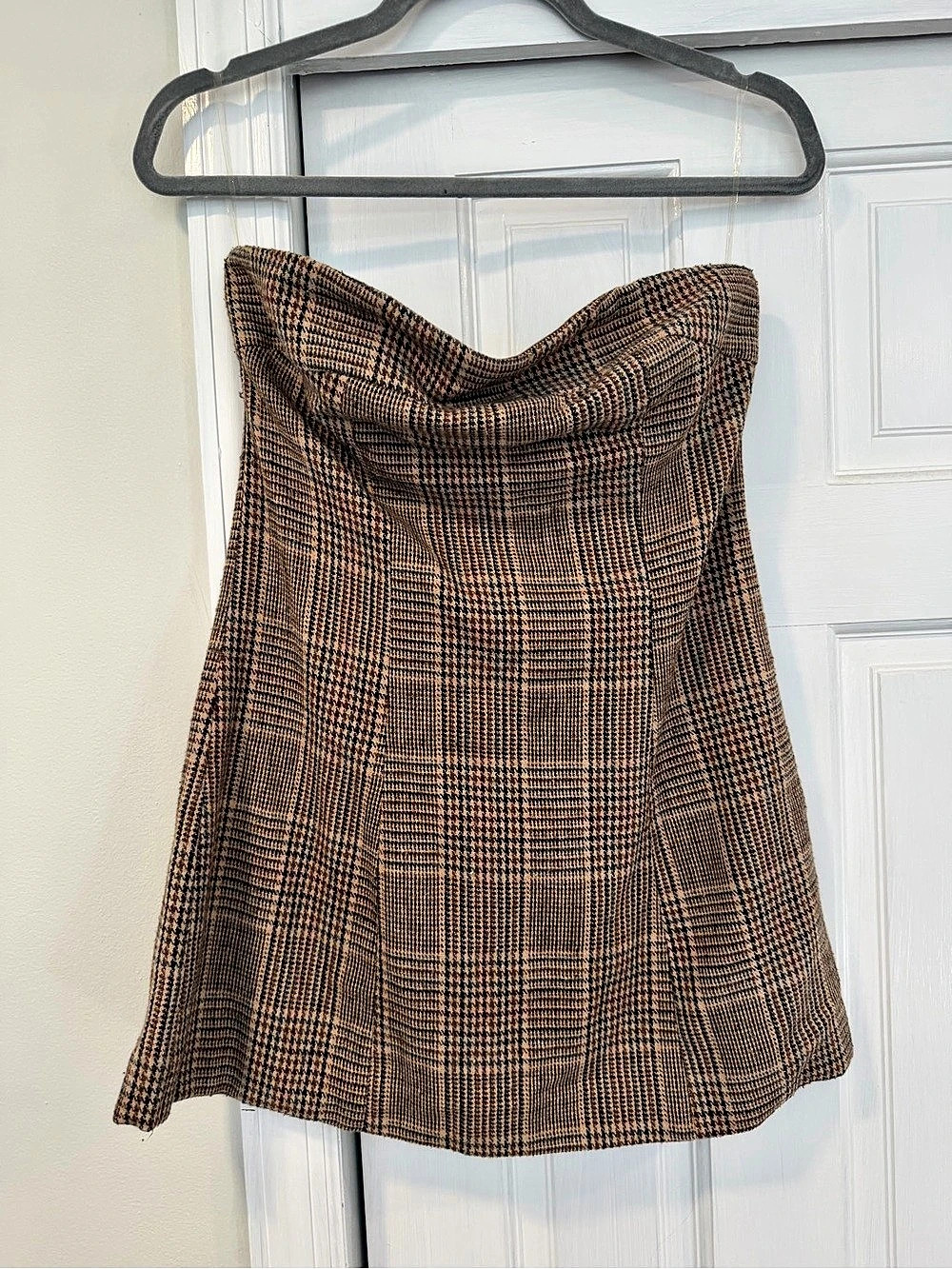 PepperMayo Eclair Mini Dress Brown & Black Plaid